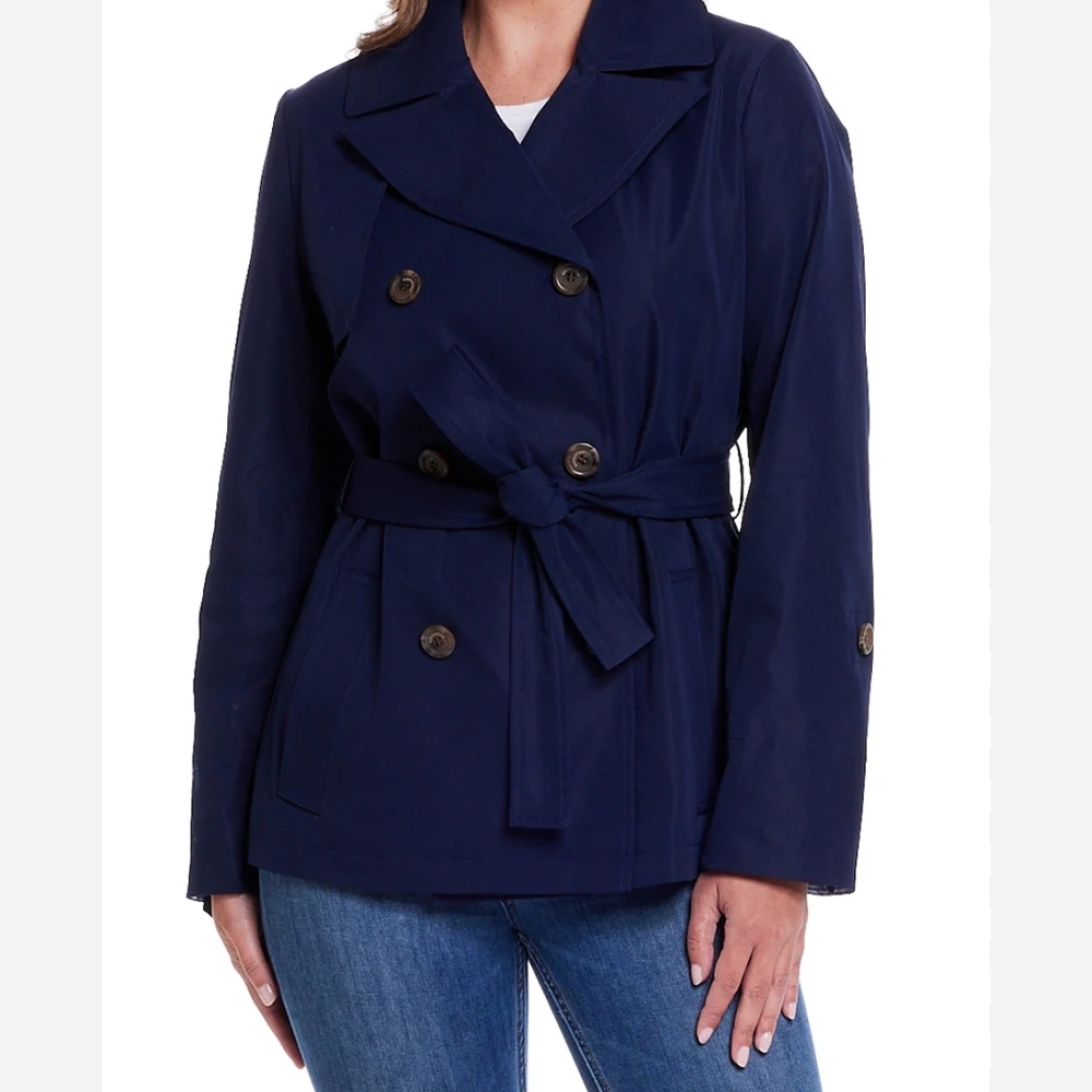 Navy Double-Breasted Women's Jacket